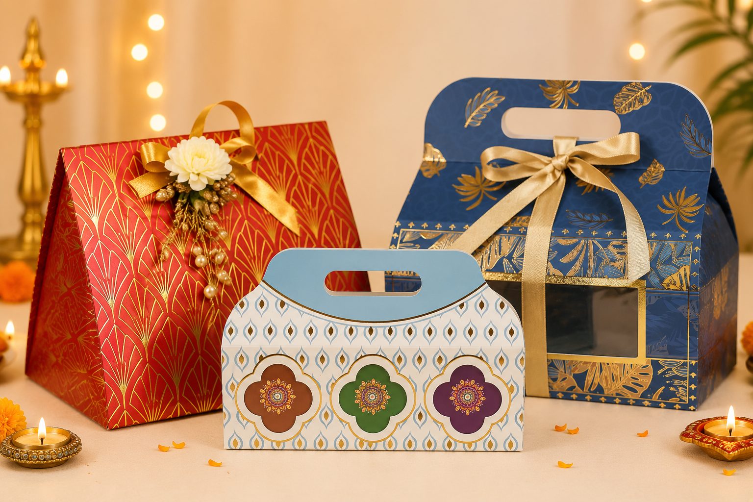 Premium Diwali corporate gift boxes and festive hampers by Luxeris Mumbai